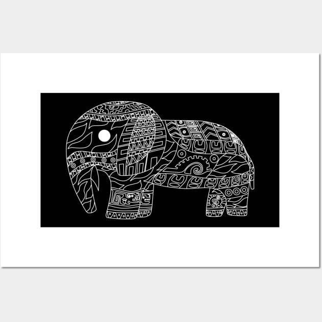 boho totonac Elephant ecopop Wall Art by jorge_lebeau